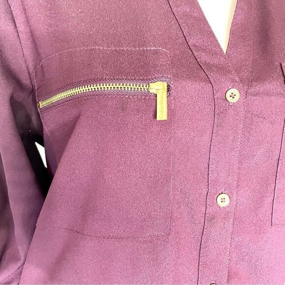 Calvin Klein Blouse Top Purple Size Small  Button - Picture 4 of 8
